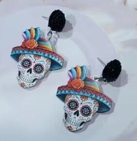 Boucles d'oreilles tête de mort