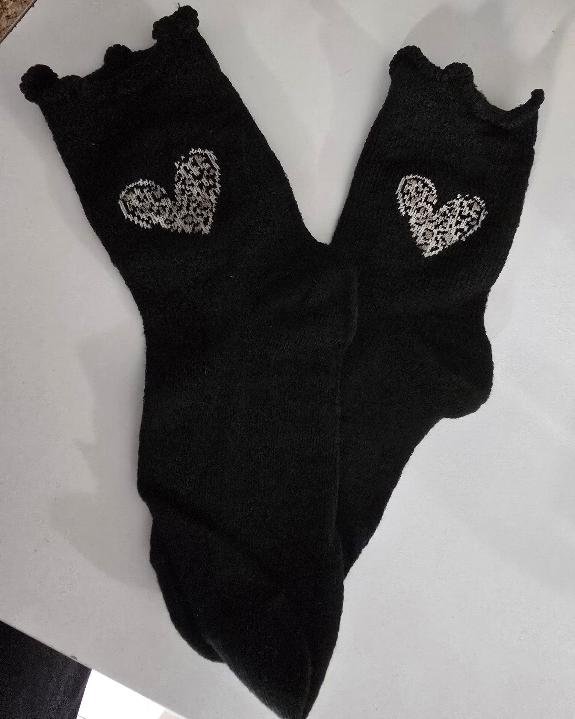 Chaussette Cœur léopard