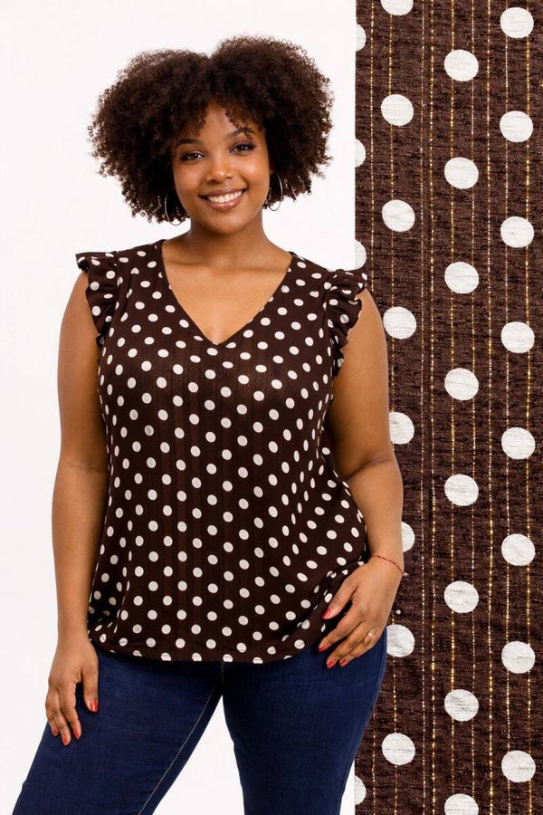 Débardeur à pois avec lurex doré