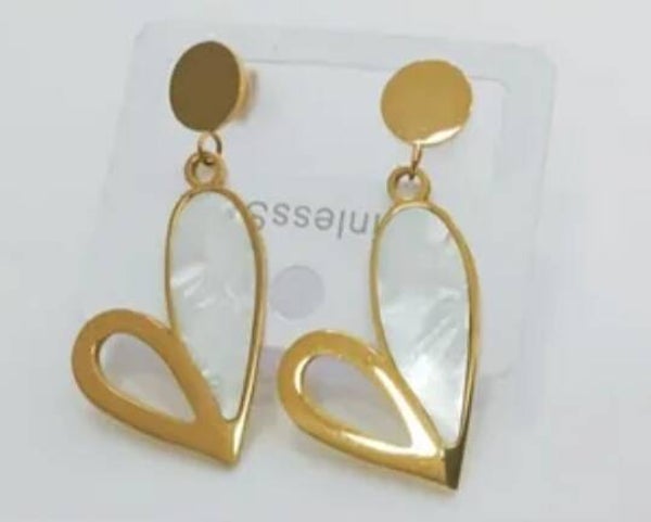 Boucles d'oreilles cœur et pierre