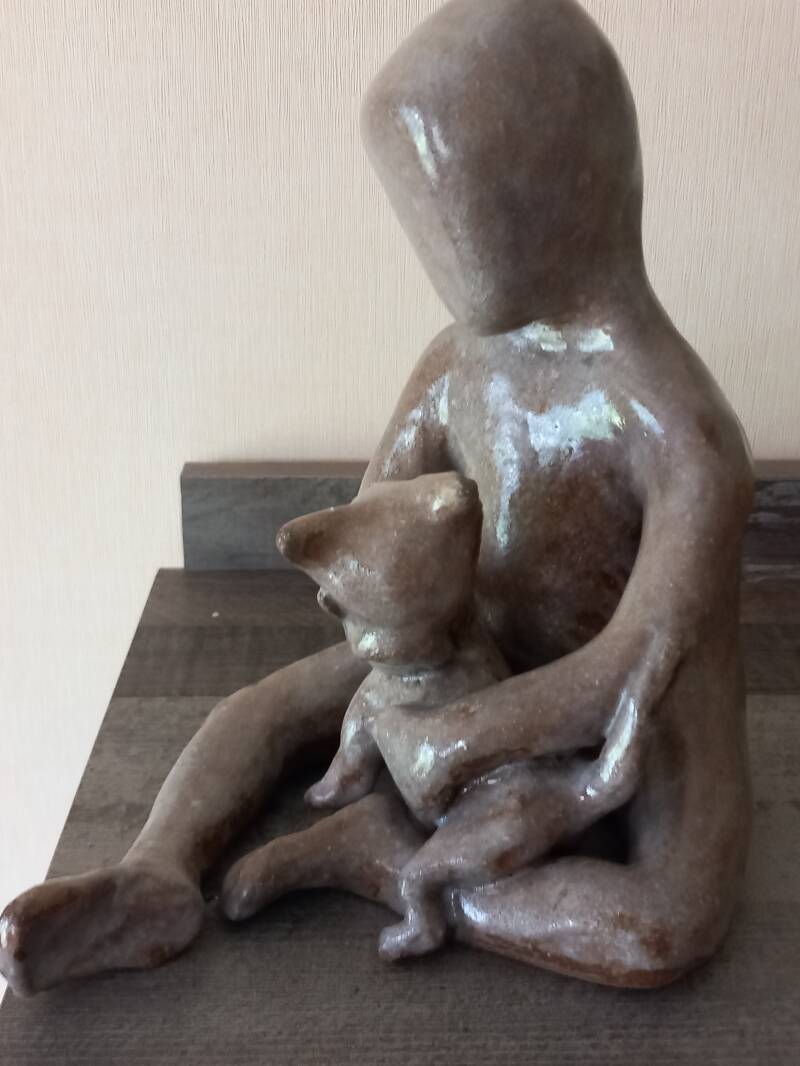 Man met poes. 