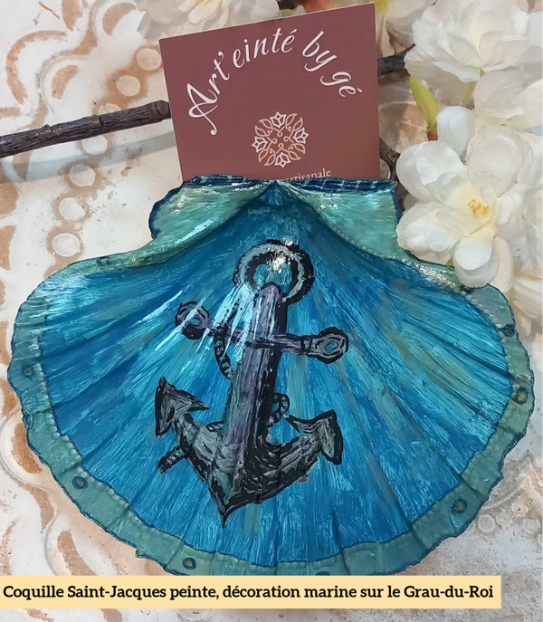 Porte-bijoux  artisanal en coquillage - cadeaux unique du Grau-du-Roi