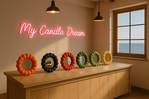 ✨ Miroir rond artisanal en jesmonite ✨