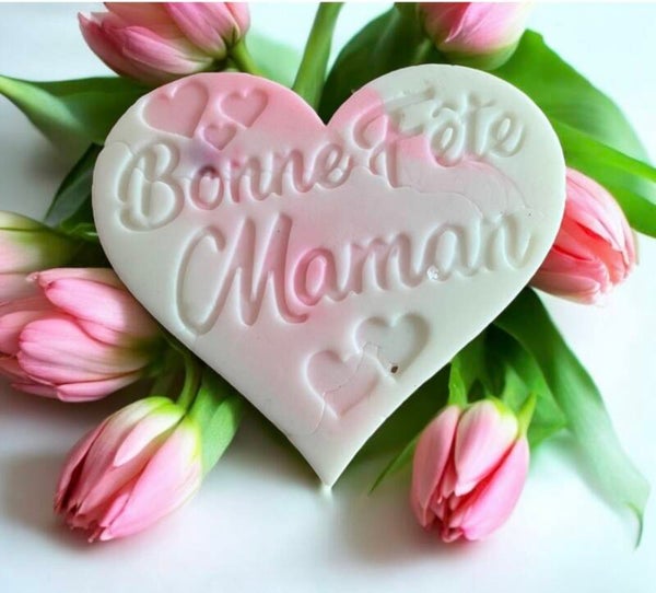 Tablette cœur "bonne fête maman"
