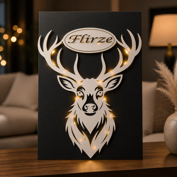 Hirsch auf schwarzem Hintergrund