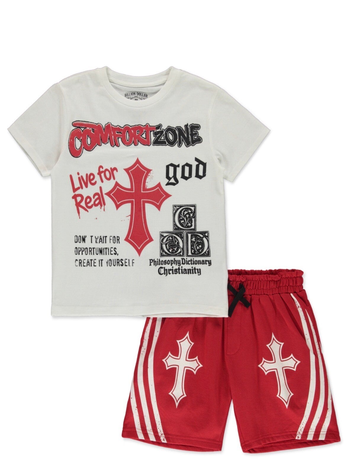 Faith Cross 2-Piece Kids Shorts Set