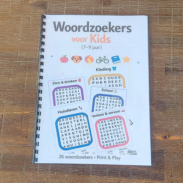Woordzoekers voor Kids – Compleet Pakket (7–9 jaar)
