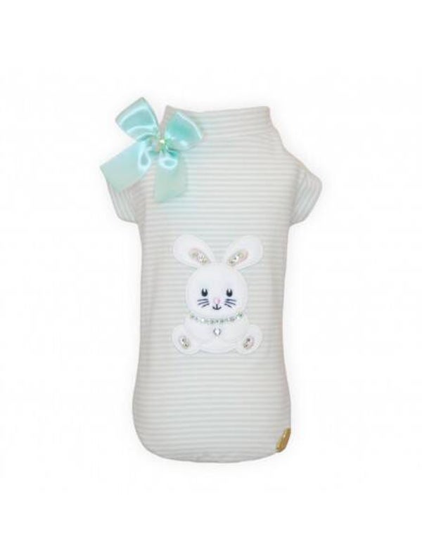 Piccoli Pets BUNNY STRIPE MINT TSHIRT