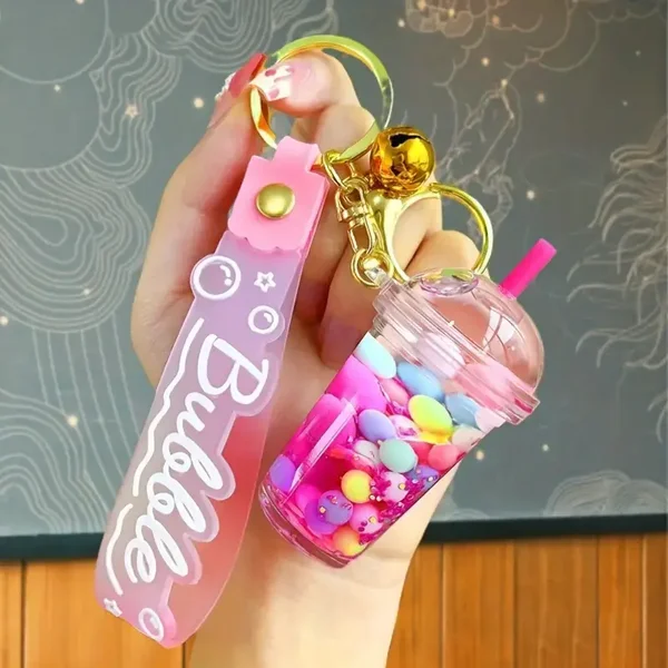 Bag Charm / Sleutelhanger - Bubble Tea Roze