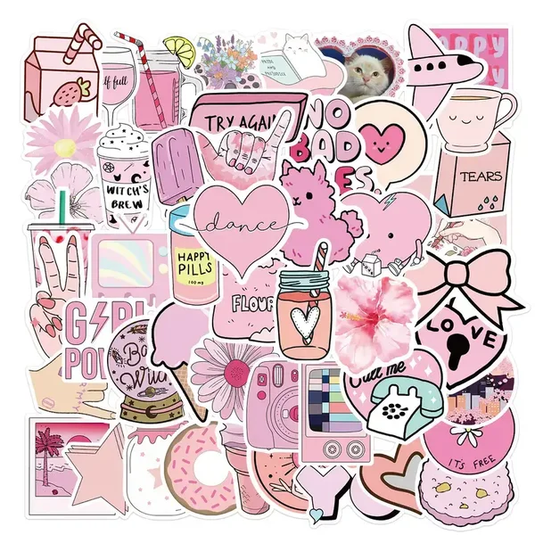 Stickers Roze (set van 50)
