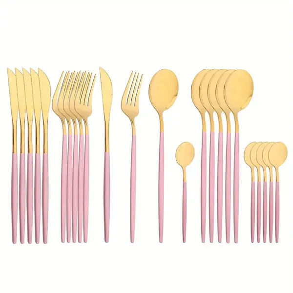 Bestekset Roze & Goud (24 delig)