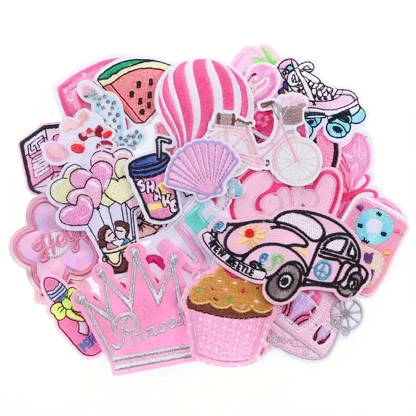 Patches - Roze (set van 30 diverse patches)
