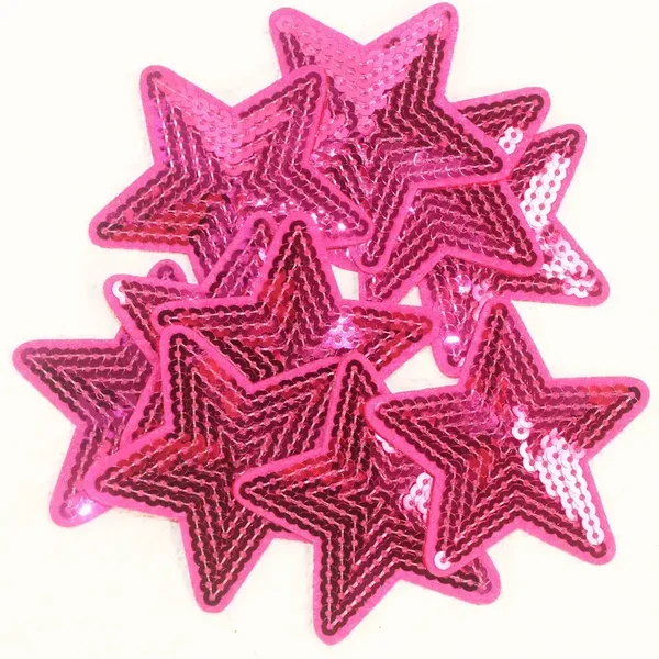 Patches - Sterren donkerroze (per stuk)