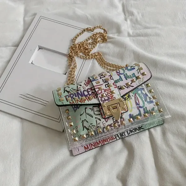Crossbody tas - Graffiti Wit