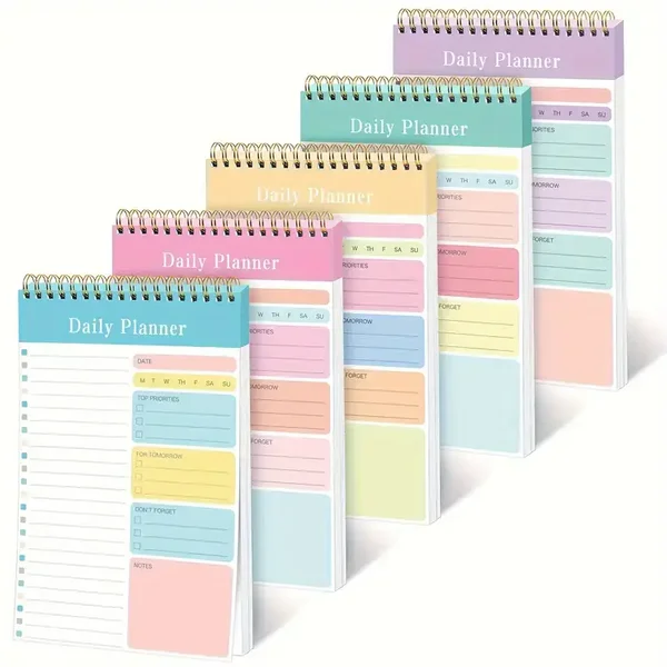 Daily Planner - set van 5 in verschillende kleuren