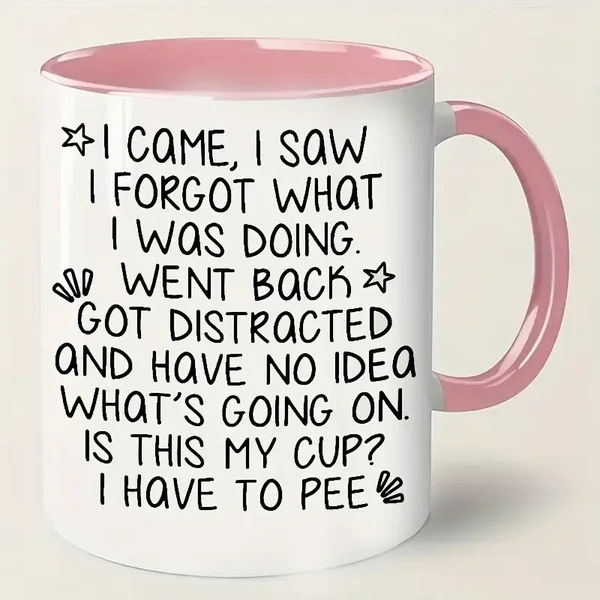 Beker met grappige quote (wit/roze)