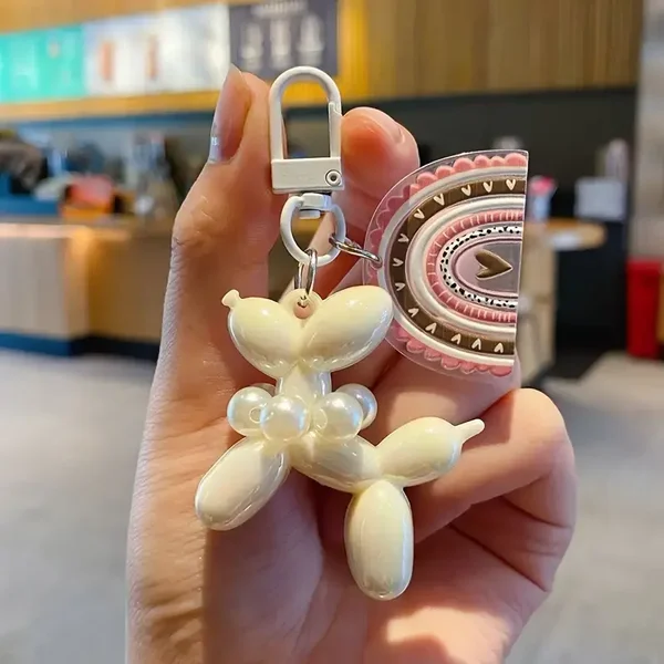Bag Charm / Sleutelhanger Ballonhond - wit