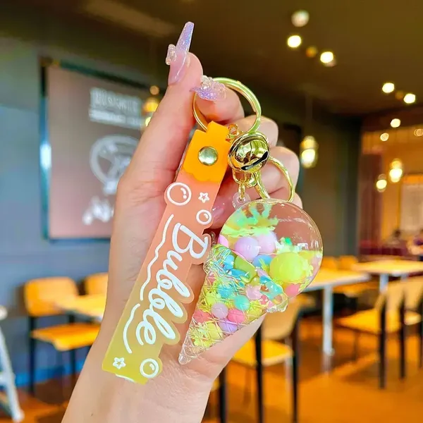 Bag Charm / Sleutelhanger Bubble IJsje Geel