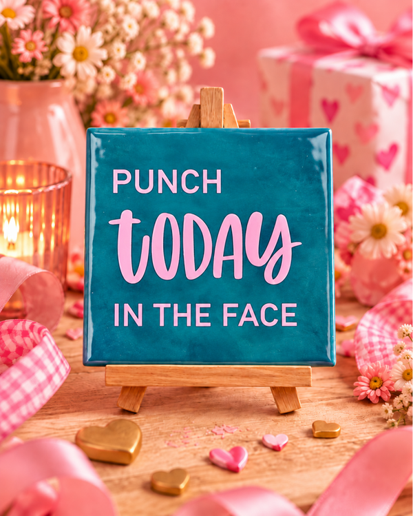 Tegeltje Punch Today in the Face