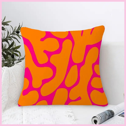 Kussen oranje roze
