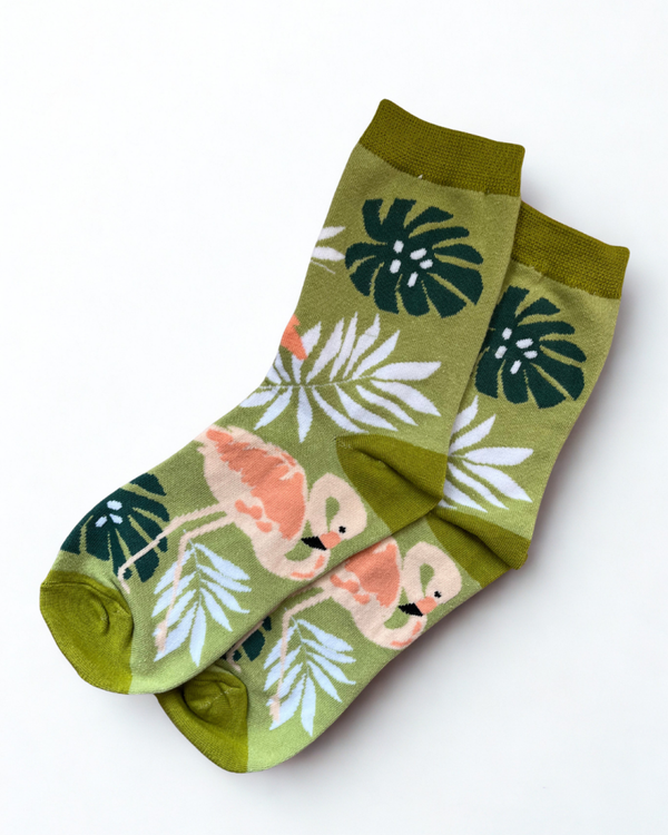 Sokken Flamingo - Groen