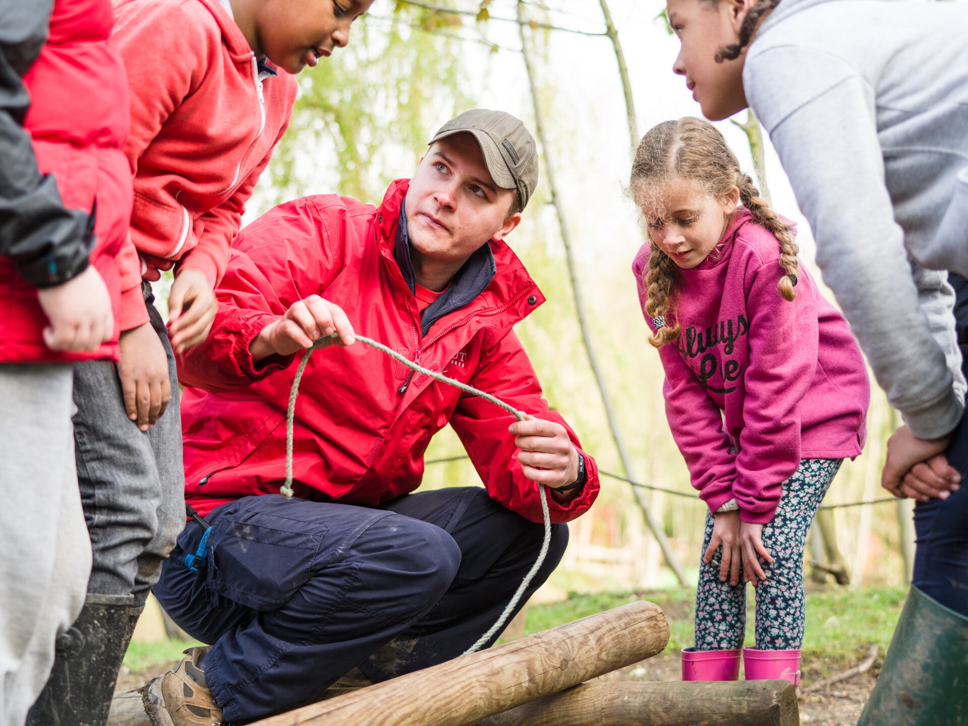 Scout Adult Volunteer teaching #SkillsForLife to Young People