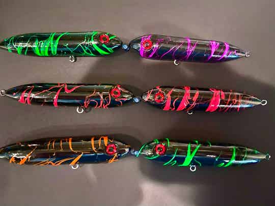 Custom painted Super Spook Jr. Catfish Rigs 3pk