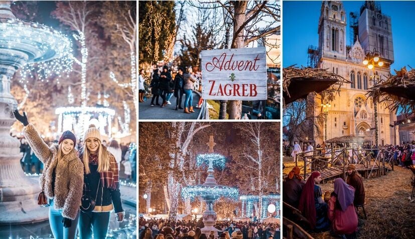 Kolaž fotografija Advent Zagreb izleti iz Biograda - Turistička agencija Jakovina Travel