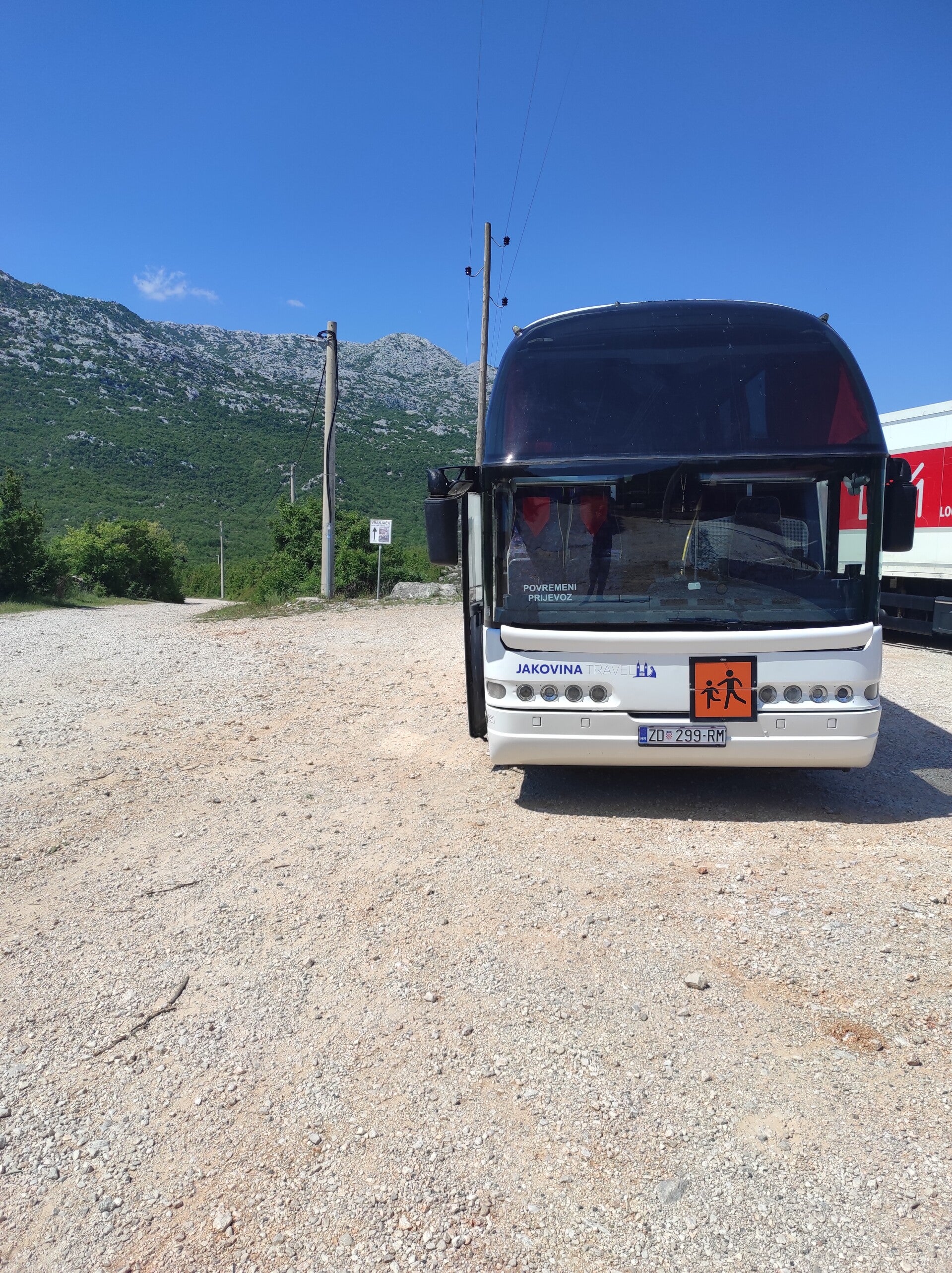 Jakovina Travel official tourist coach bus for rent parked in Biograd na Moru Croatia