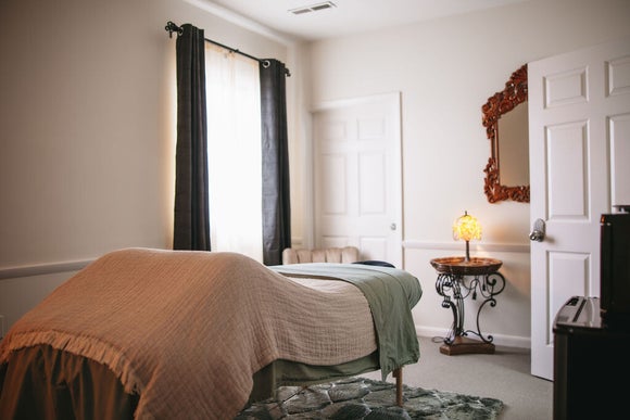 Peaceful and calm treatment room at Temple Ritual Bodywork located in Greensbor NC on State Street.