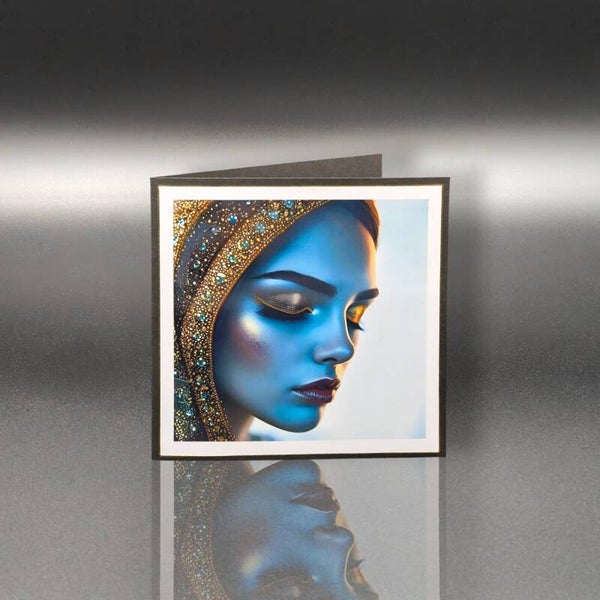 Diverse Karten - Blauer Glanz, royaler Augenblick auf Papier