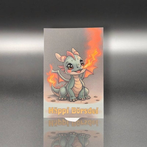 Postkarte - Geburtstagsgrüsse mit Drachen-Power