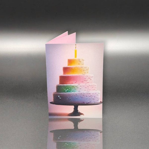Geburtstagskarte - Regenbogentorte