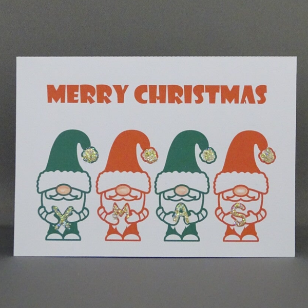 Weihnachtskarte - die 4 Weihnachtsmänner