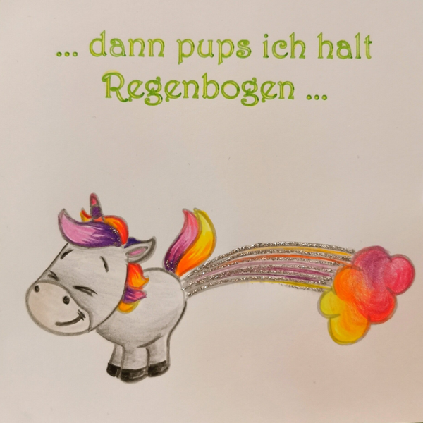 Diverse Karten - Regenbogen pupsen