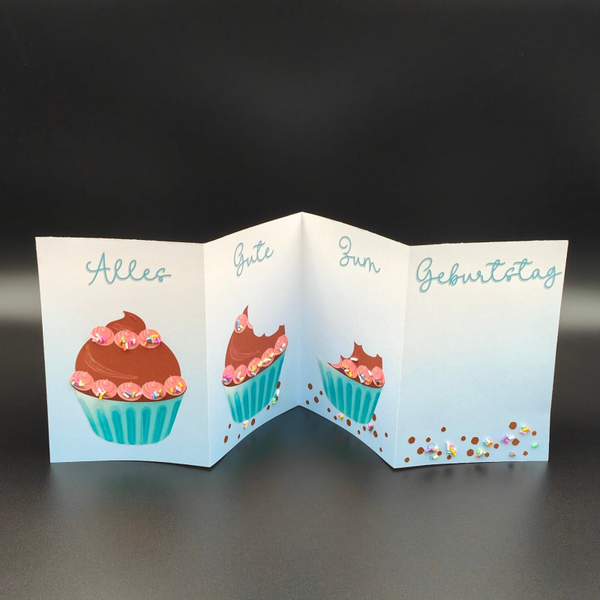 nicht geladen - Geburtstagskarten - Faltkarte Alles Gute zum Geburtstag Cupcake
