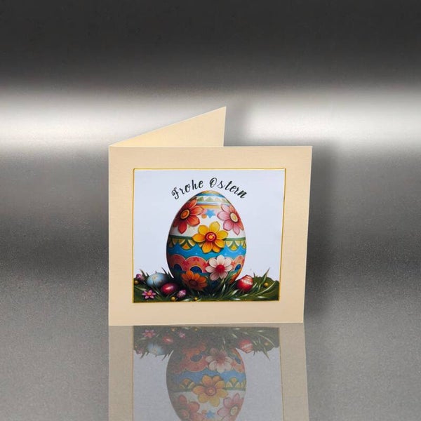Osterkarte - Blumiger Eiertraum: Frohe Ostern mit Stil