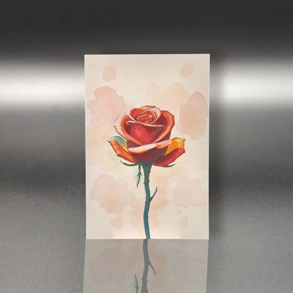 Postkarte - Die Rose des Lebens – Eleganz in Postkartengrösse