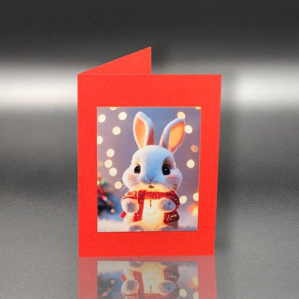 Weihnachtskarte - Kuschelhase Weihnachtszauber