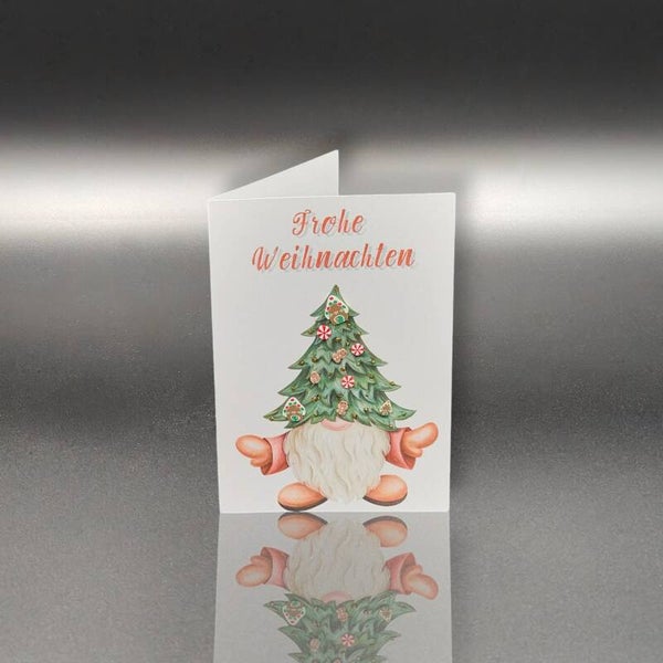 Weihnachtskarte - Weihnachtsgnom Süssigkeiten