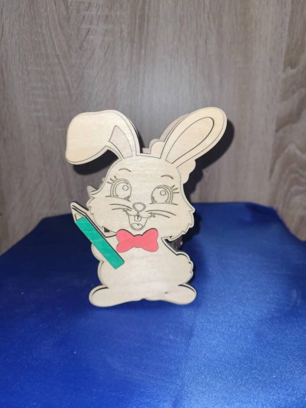 pot lapin en bois