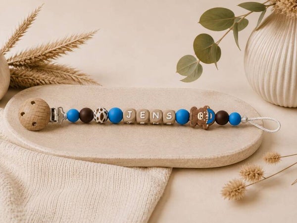 Speenkoord met naam - hooglander blauw