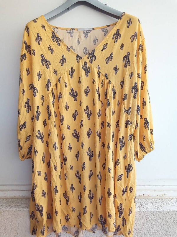 Blouse cactus jaune taille unique