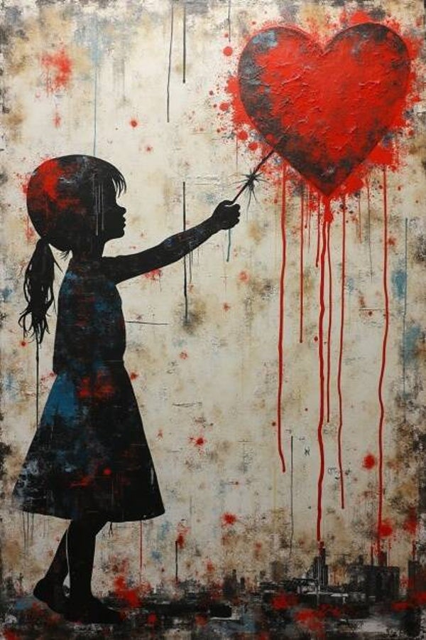 “Fragile Love” - Stampa Fine Art su tessuto canvas  – Arte Contemporanea