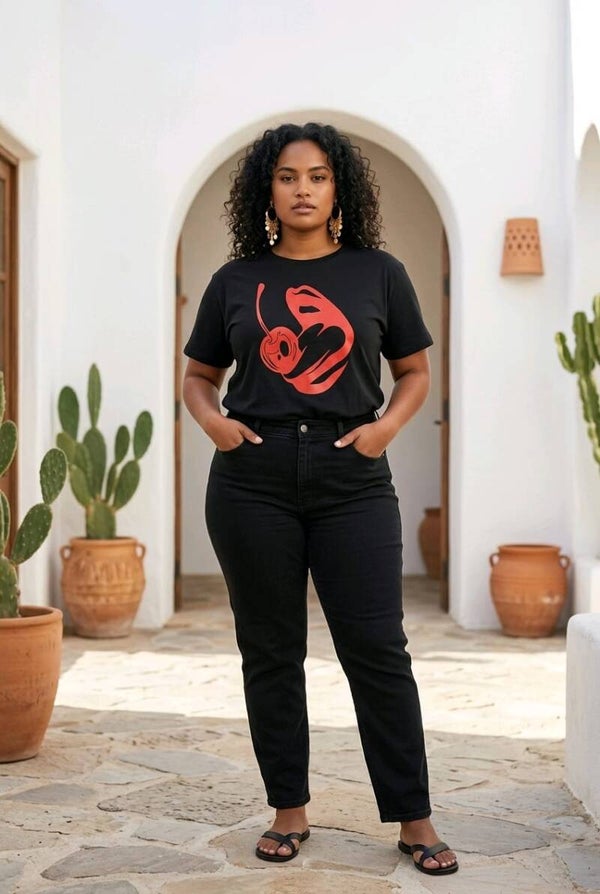 Frauen T-Shirt Mund Kirsche 1