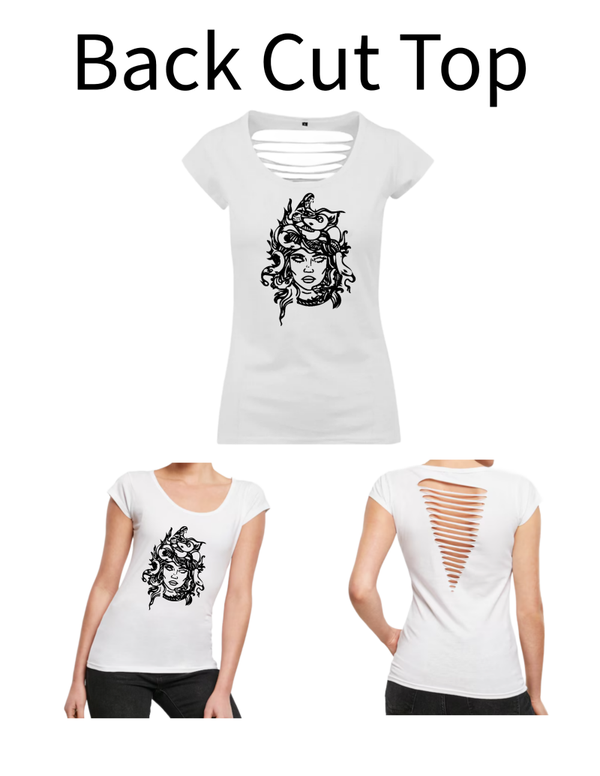 Back Cut Top Frau mit Schlange 1