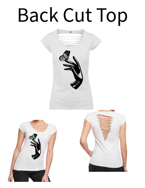 Back Cut Top Hand mit Schmetterling 1