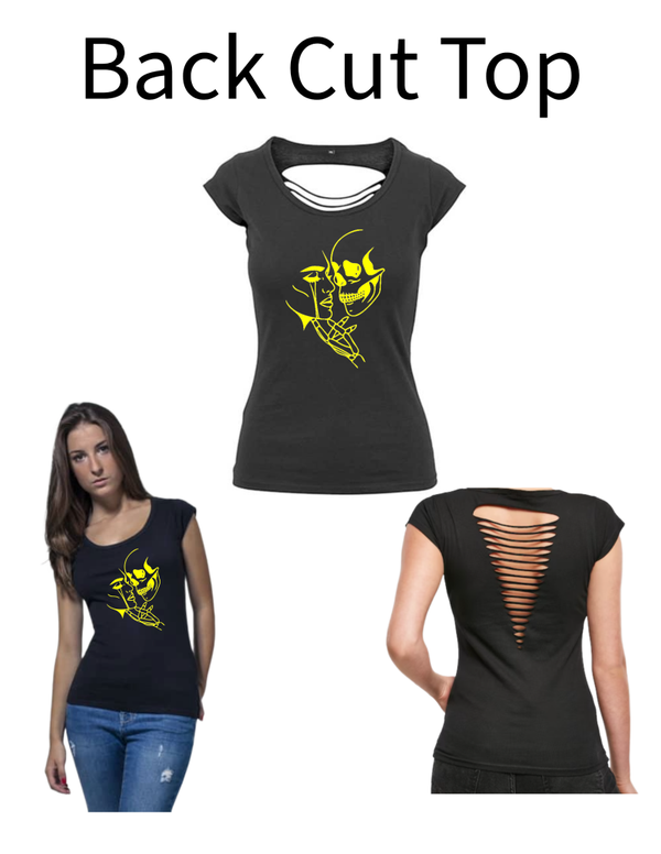 Back Cut Top Totenkopf Frau 1