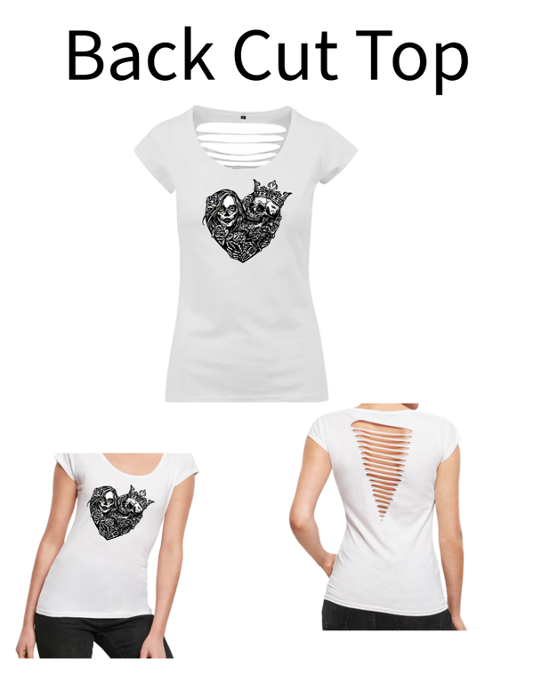 Back Cut Top Totenkopf Herz 1