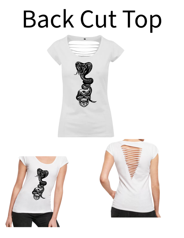 Back Cut Top Totenkopf Schlange 1